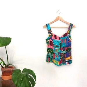 Vintage VTG fitted button tank top